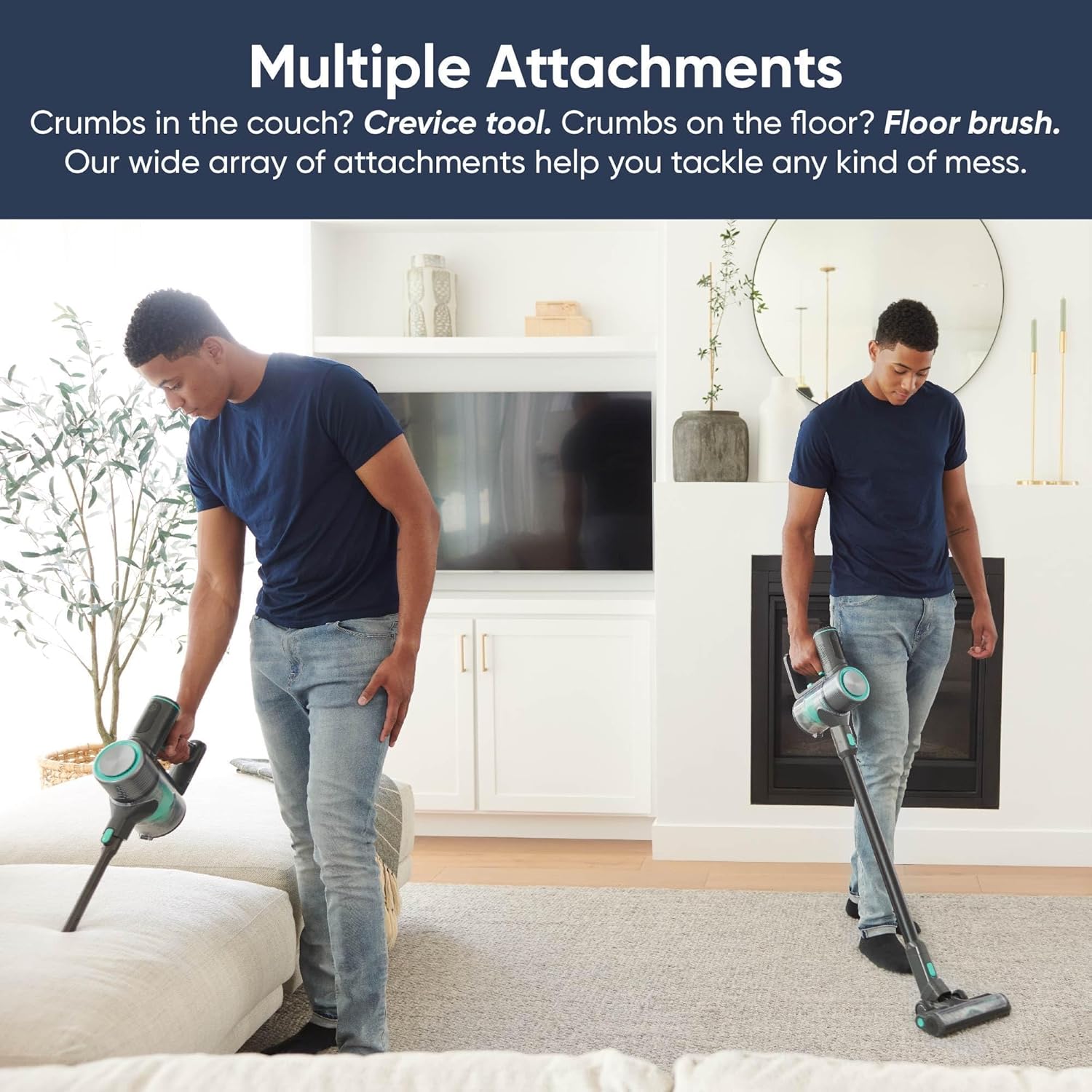Wyze Cordless Vacuum Cleaner with 20000Pa Powerful Suction, Lightweight Stick with HEPA Filter, 300W Powerful Brushless Motor, 40mins Runtime in Eco Mode, for Home Hard Floor Carpet Pet Hair