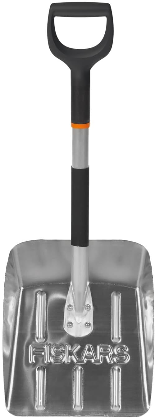 Fiskars Auto Snow Shovel, Length: 71 cm, Aluminium, Black/Silver, 1000740