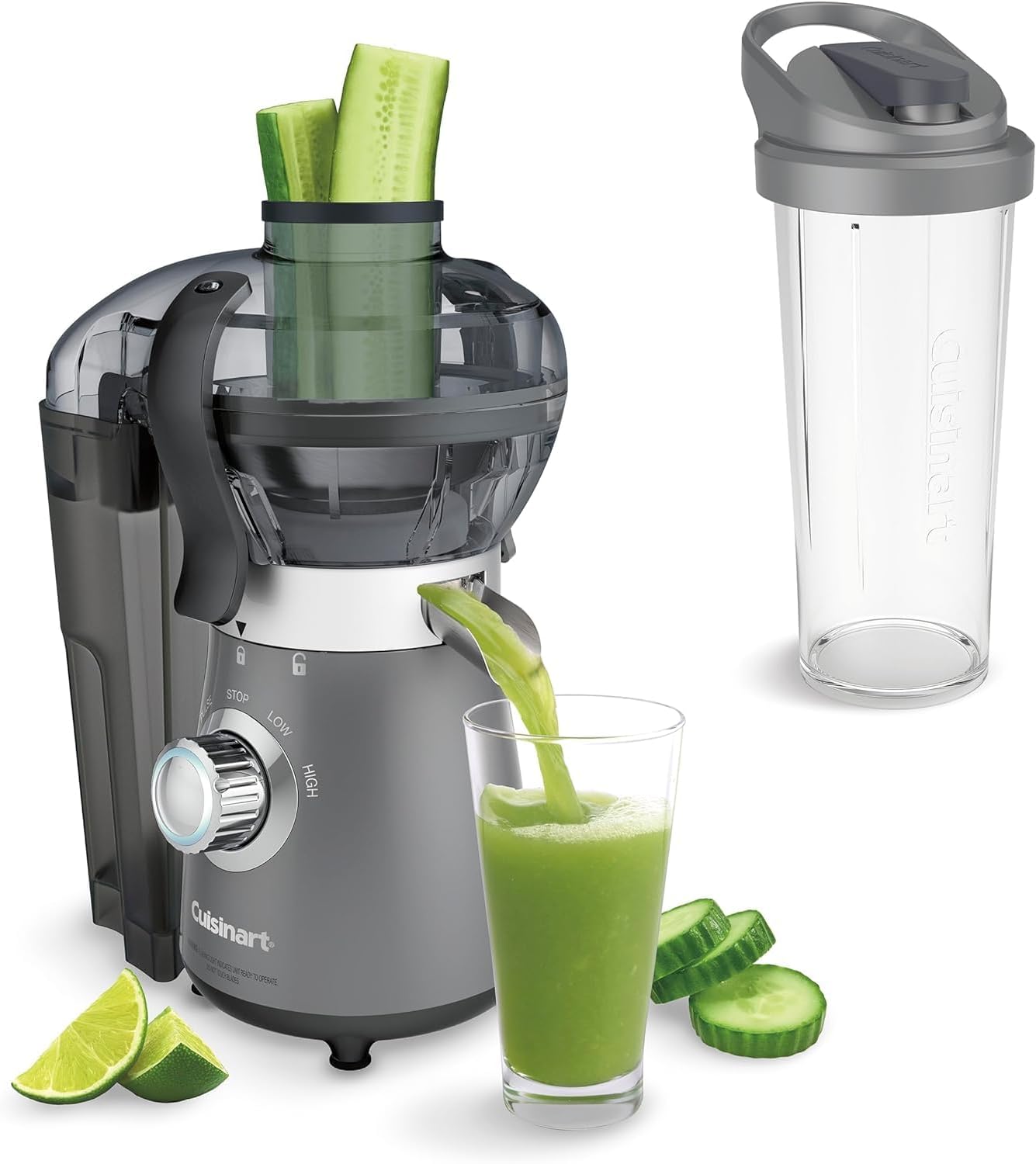 Cuisinart BJC-550C Compact Blender and Juice Extractor Combo (with 16oz Travel Cup), Dual Function