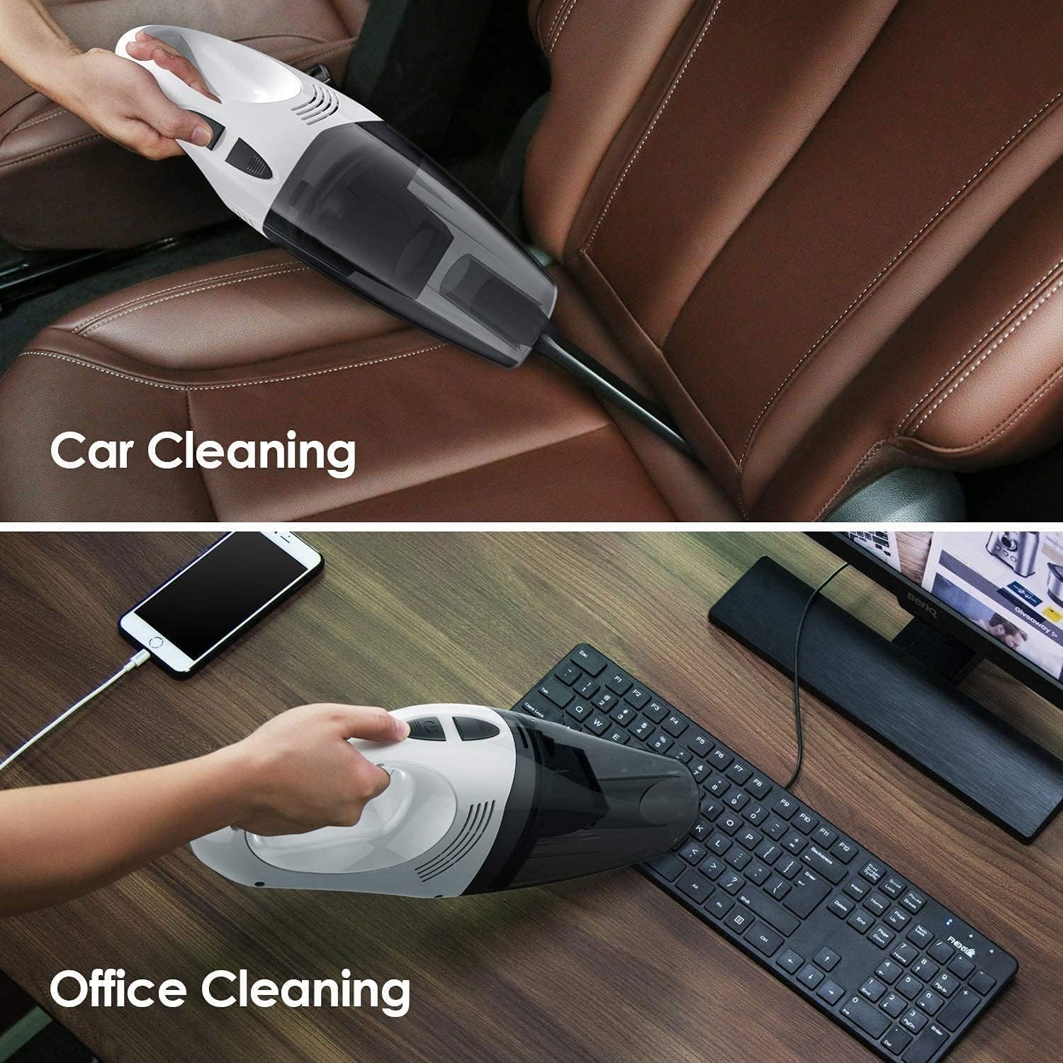 Handheld Vacuum Cordless, Mini Vacuum Cleaner, Portable Home & Car Vacuum, Very Suitable for Home and Car Cleaning, White