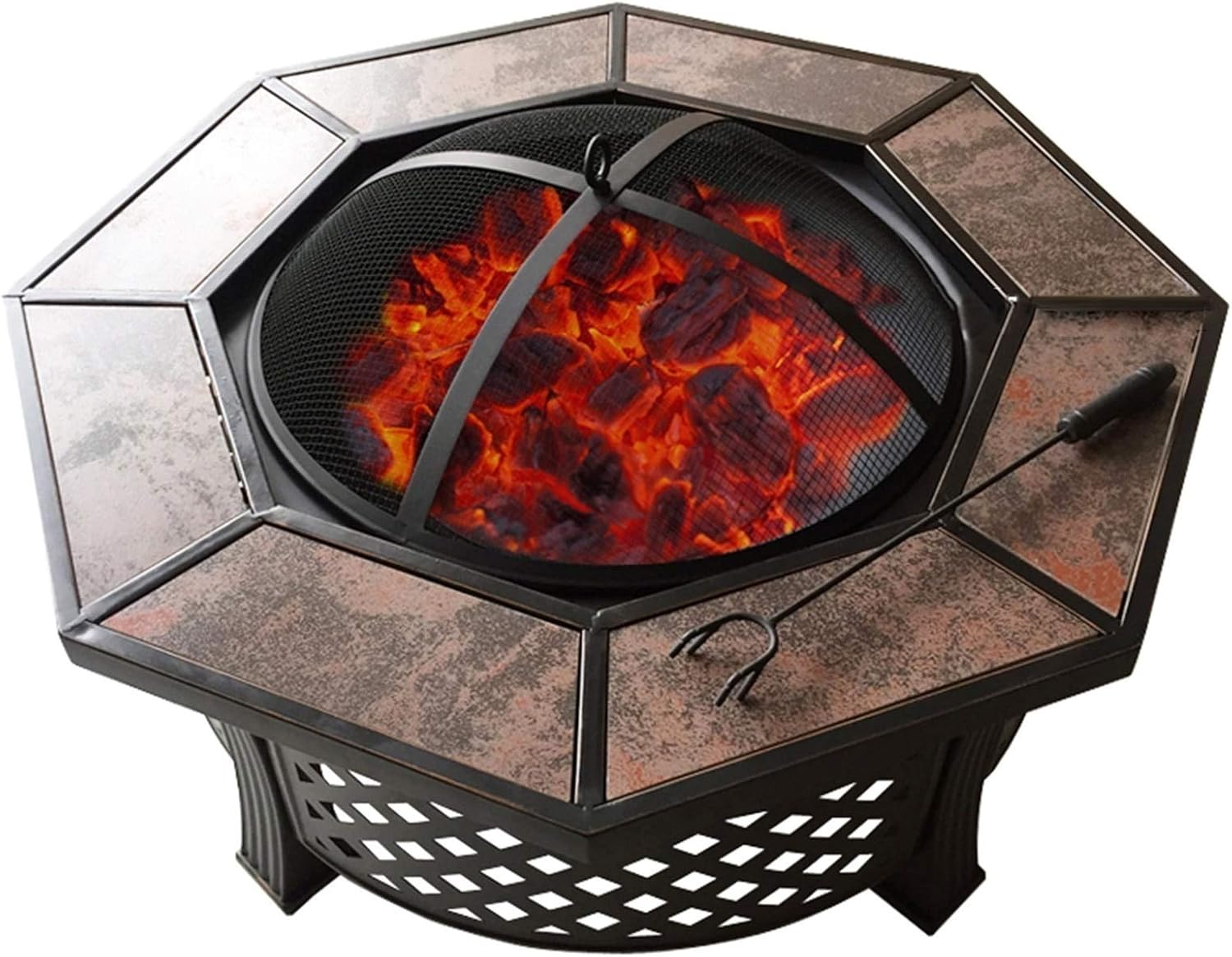 Outdoor Fire Pit Garden Wood Burning Fire Pit Bowl Barbecue Table, Terrace Patio Lawn Backyard Outdoor Heater Wood Burning Brazier