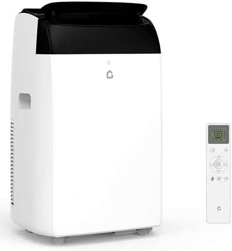 14,000 BTU Portable Air Conditioner with Dehumidifier & Fan, Quiet Portable AC Units for Rooms, Remote, Timer, Auto Swing, Room Air Conditioner Cools Up to 750 Sq.Ft., Black Top