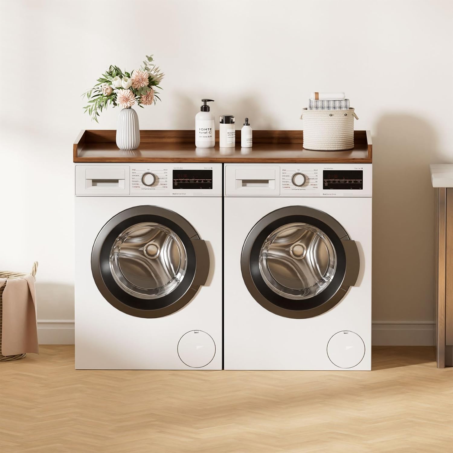 Washer Dryer Countertop, Laundry Topper with Edge Rails, 54