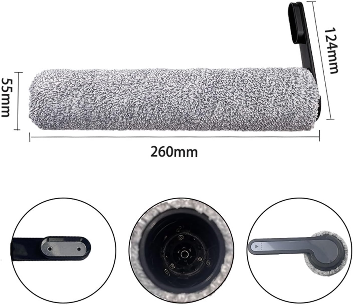 Cordless Vacuum Cleaner Parts Kit,Spare Soft Roller Brush,HEPA Filter,Compatible for Tineco Floor ONE S7 PRO (Color : A)