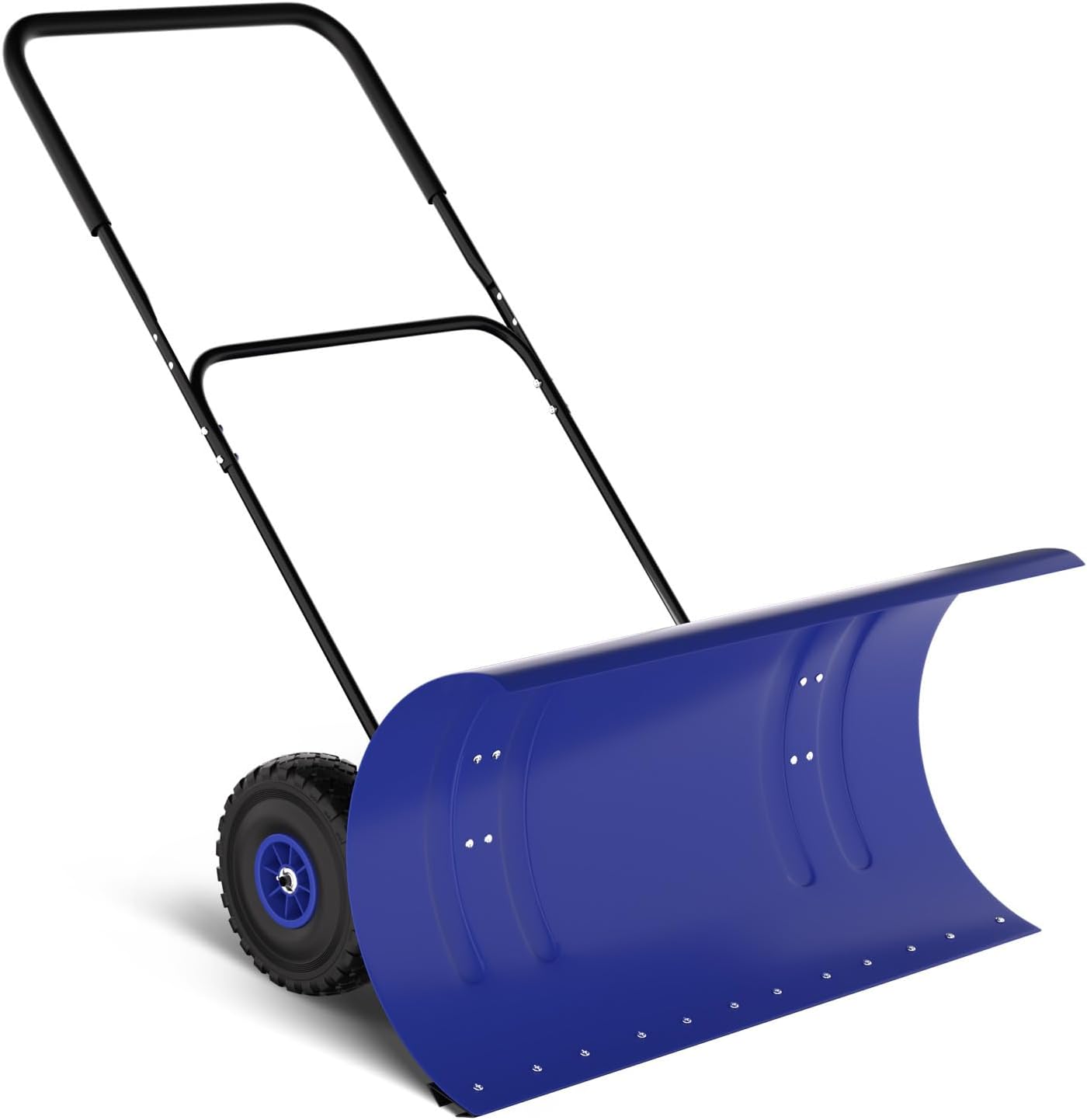 36” Snow Shovel for Driveway,Heavy Duty Wheeled Rolling Shovels 5 Position Angled Blade, Ergonomic Handle & Rubber Wheels for Efficient Snow Removal, Snow Plow for Doorway,Driveway and Sidewalks