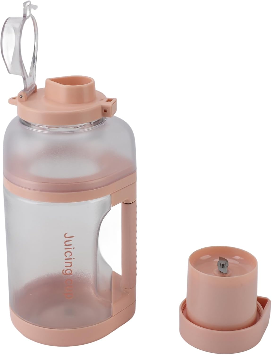 Portable Blender Cup 1500ml Large Capacity USB Rechargeable Multifunctional Cordless Juicer Cup for Fruits Vegetables with ABS Material (Rose)