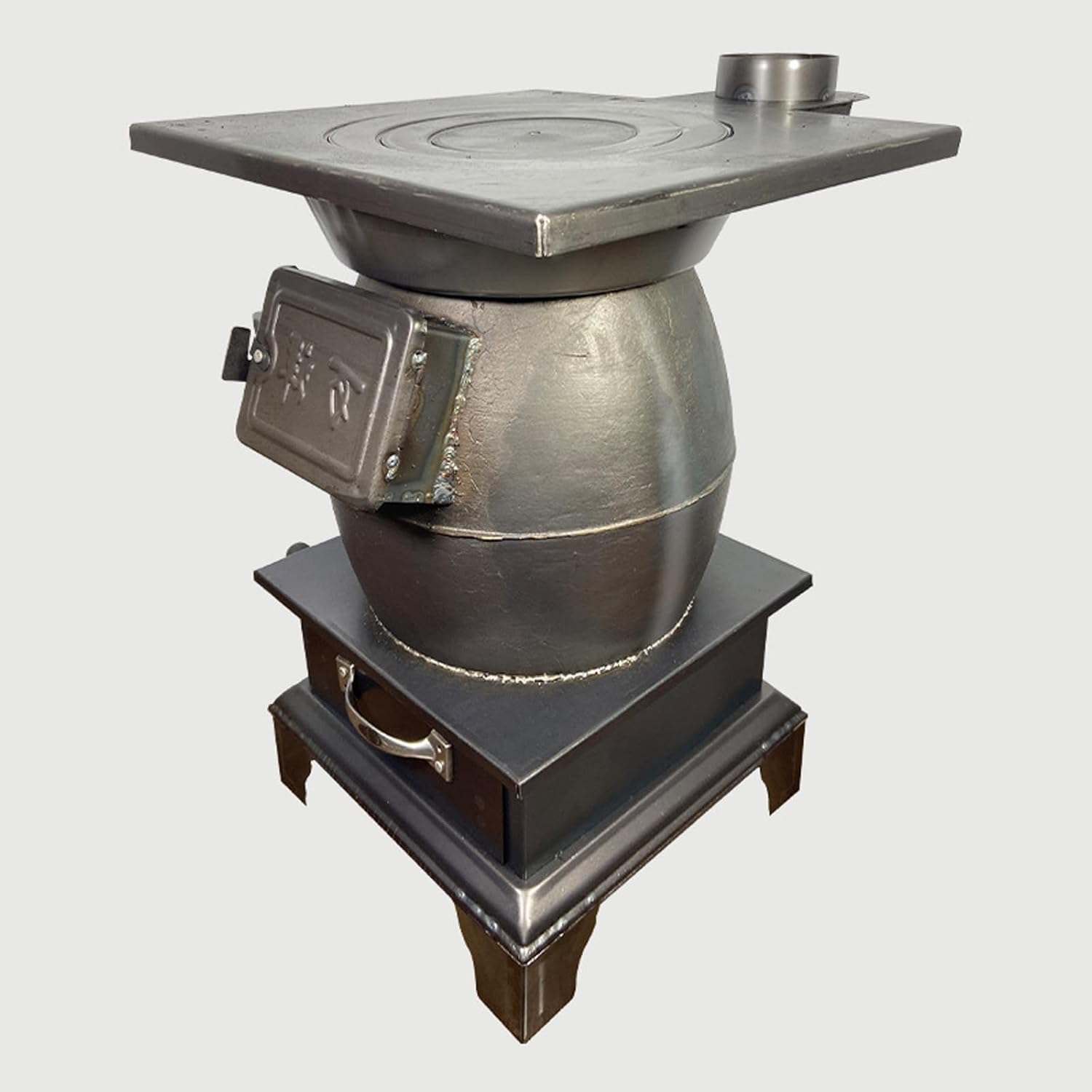 Cast Iron Wood Stove - Heavy Duty Wood Burning Stove for Backyard Cooking and Car Camping