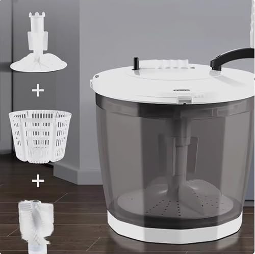 Portable Hand Cranked Clothes Spin Dryer - Non-Electric Mini Washing Machine & Dehydrator for Dorms, Apartments, RVs - Compact & Efficient (Grey)