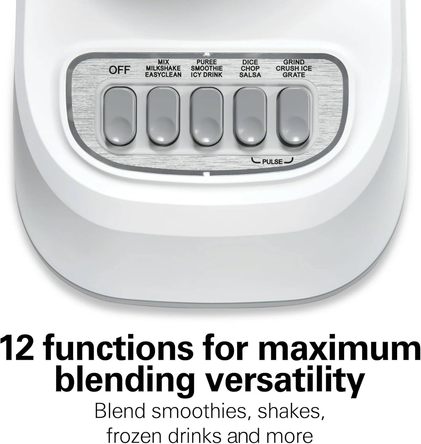 Beach Smoothie Blender with 650W Peak Power, Wave Action System, 12 Functions, 48 oz BPA-Free Jar, and Ice Sabre Blades Black (White)