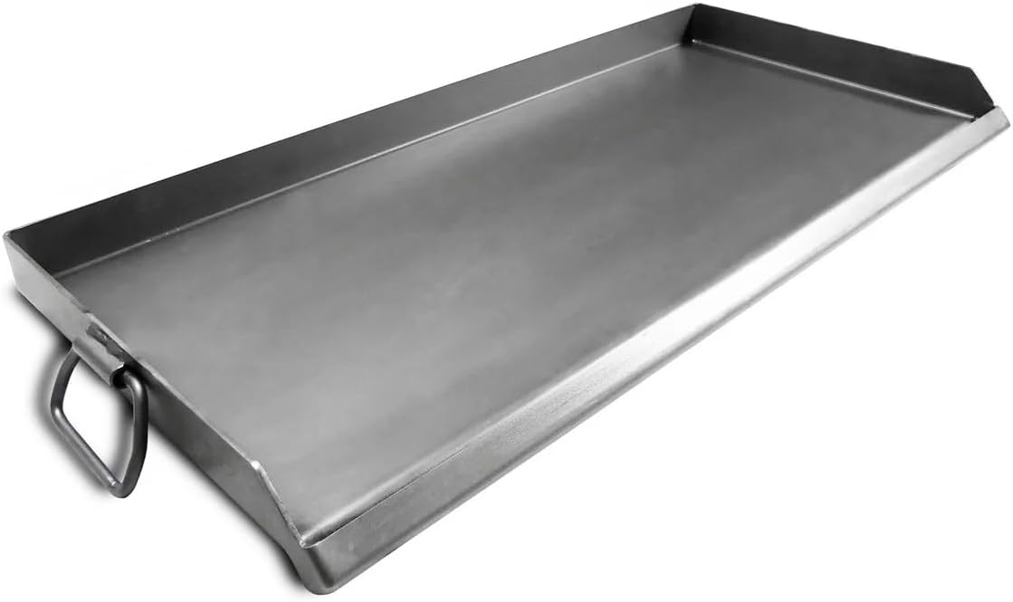 Double Steel Griddle with Grease Trap