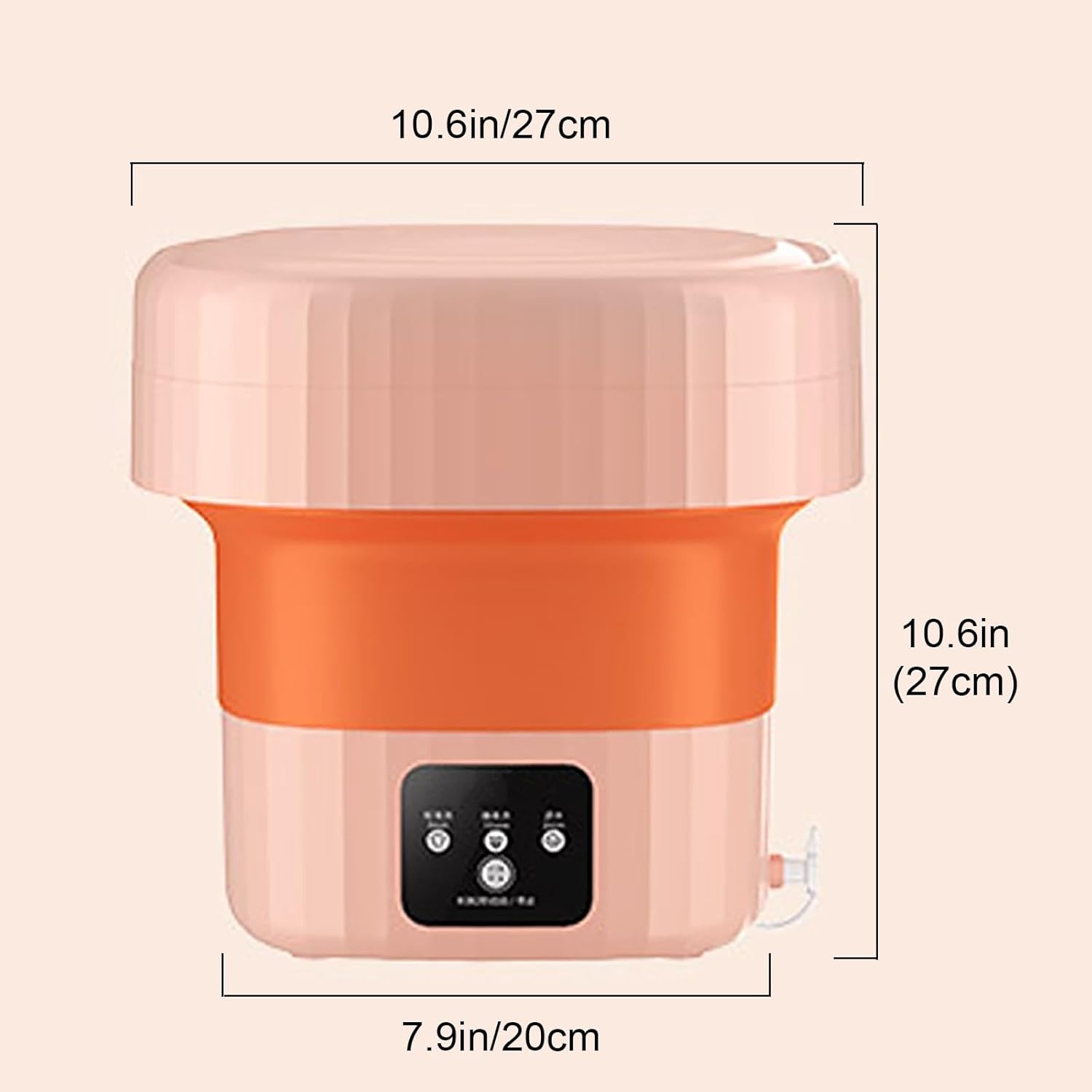 Foldable Washing Machine, Mini Washer, Suitable for Washing Small Clothes, Baby Clothes, Underwear, Socks (Color : Pink)