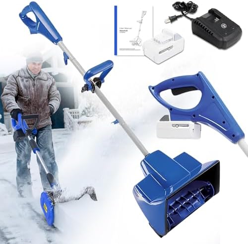 Cordless Electric Snow Blower 24V 4.0Ah - Lightweight Hand-Pushed Snow Thrower for Home, Property, School & Road Clearing - Easy to Use, Efficient Snow Removal Tool