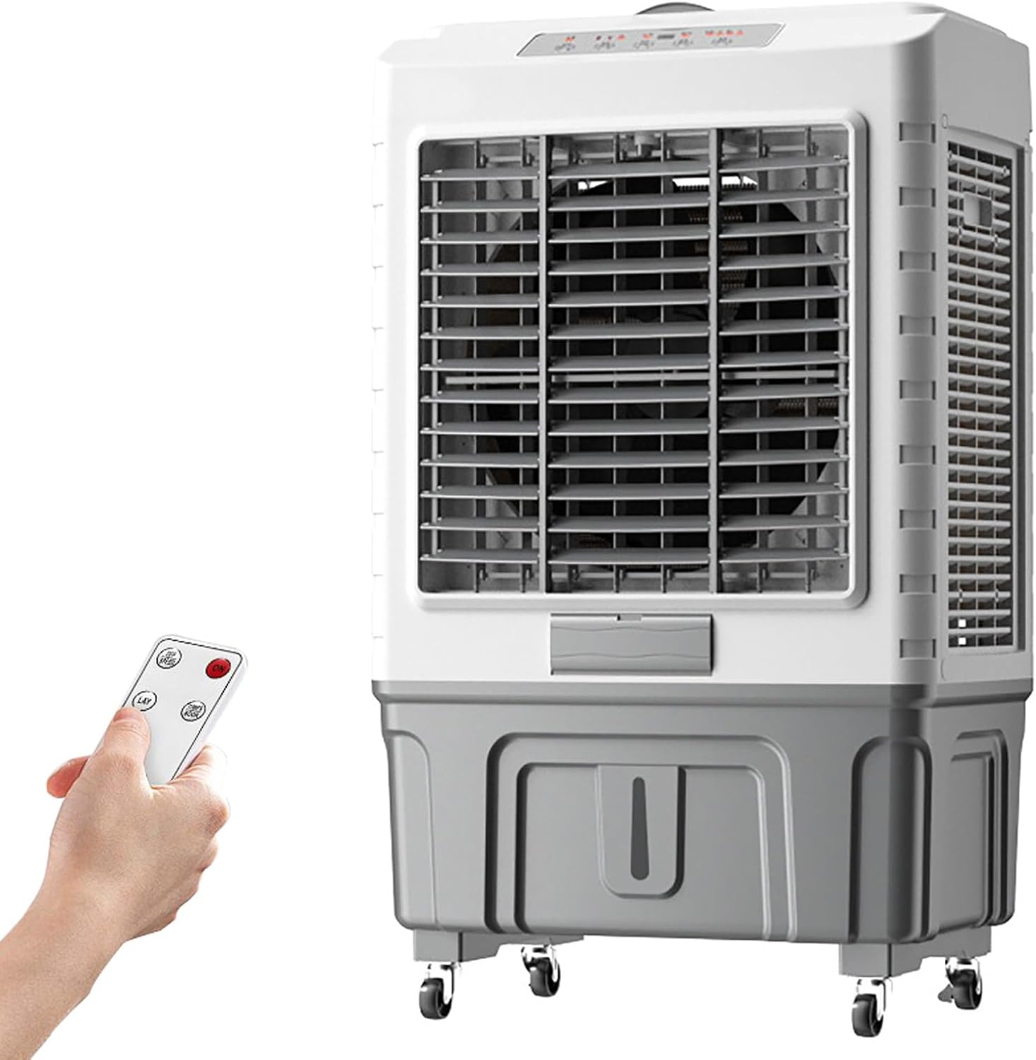 Outdoor Swamp Cooler, Portable Evaporative Air Cooler with Remote Control, 3 in 1 Air Conditioner, 55L Large Water Tank, Evaporative Air Cooler for Room, Industry Humidifier