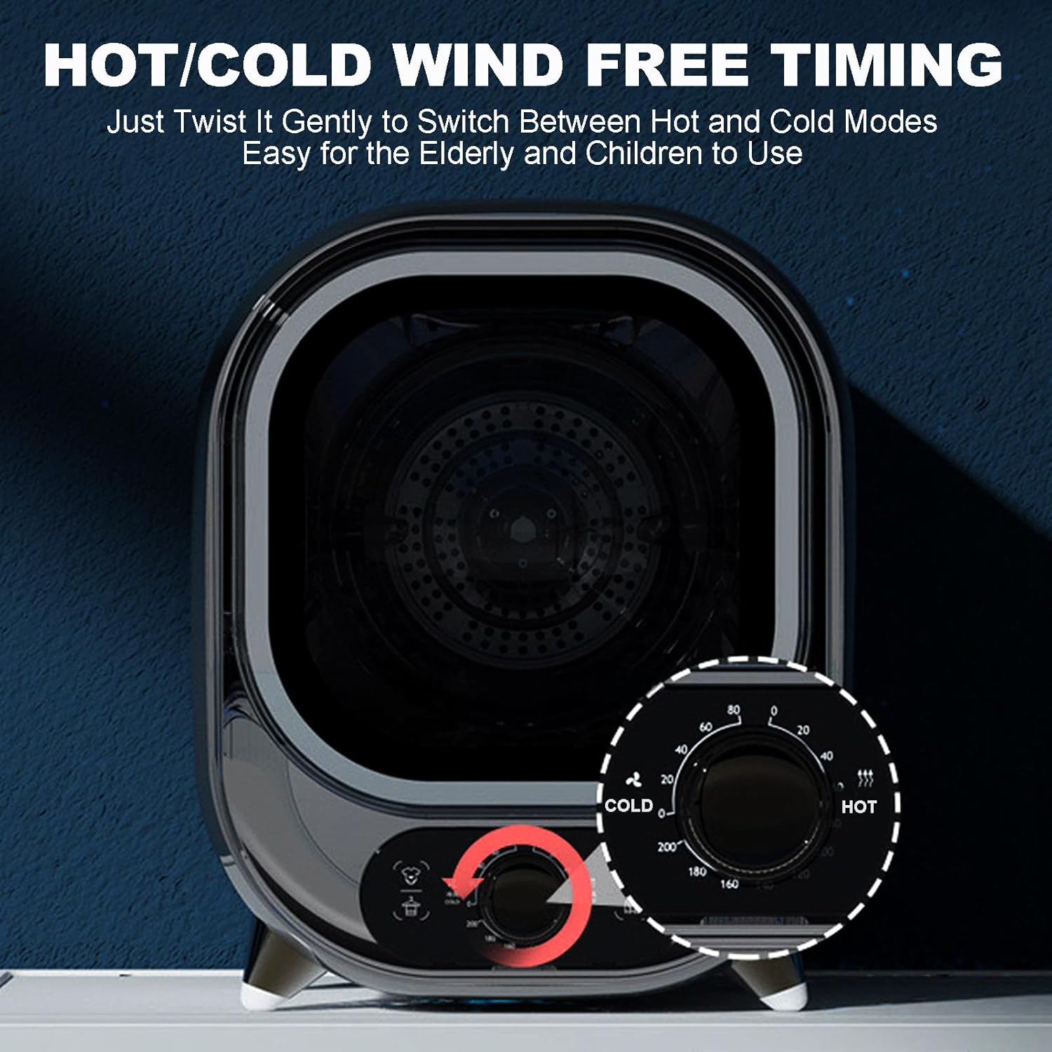 0.8kg Capacity Small Tumble Dryer With Transparent Window, Front Load Laundry Dryer With Stainless Steel Tub, Cold & Hot Air Drying, 35db Low Noise, For Apartment, Home, Dorm,White