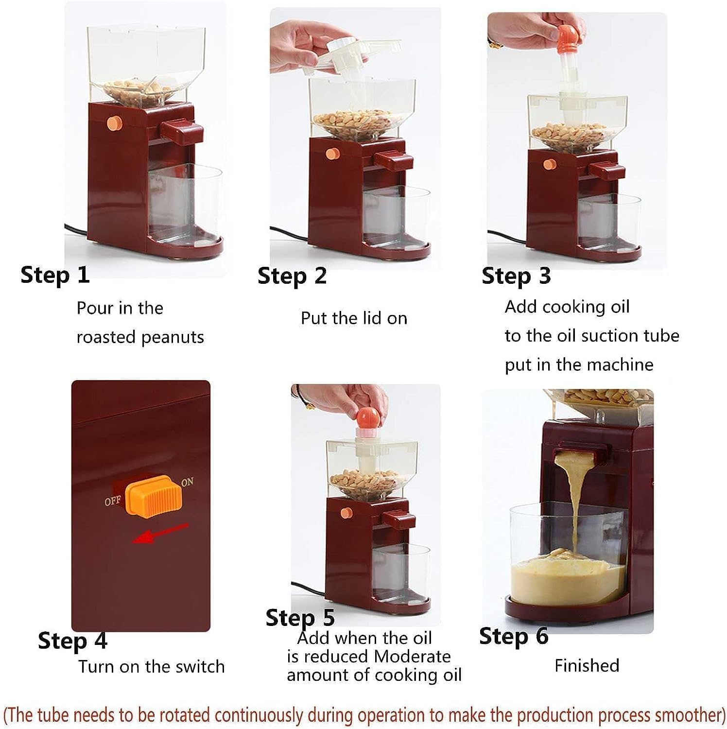 Peanut Butter Maker Machine, 500ml Home Electric Grain Grinder Nut Butter Manufacturing, for Almond, Coffee, Cashew, Walnut, Pumpkin Seed, Sunflower Seed Small Cooking Appliance