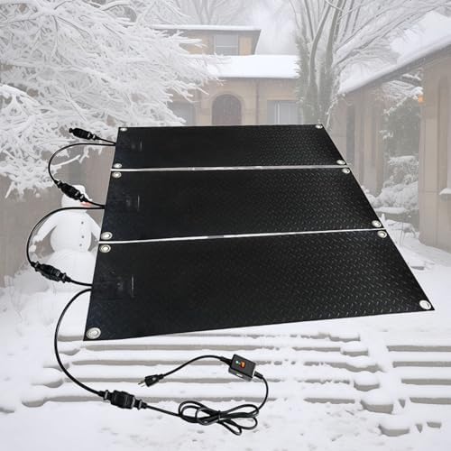 2024 Upgrade Heated Snow Melting Mats - Non-Slip Ice Melt System for Stairs & Driveways, 15