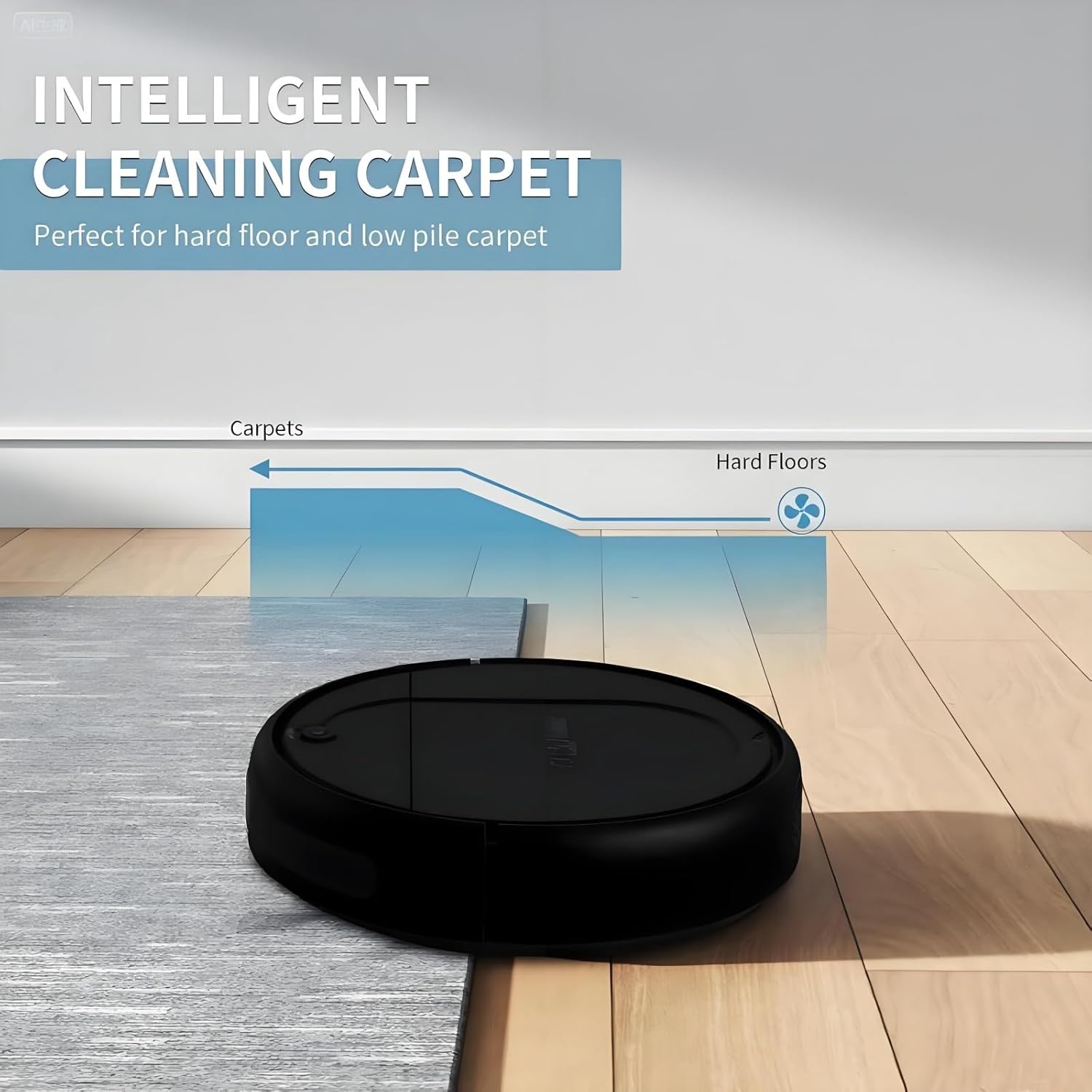 3-in-1 Robot Vacuum and Mop | 4500Pa Strong Suction, Anti-Tangle, 120 Mins Runtime, Ultra-Thin, Low Noise, Smart Navigation, Multiple Cleaning Modes, Ideal for Pet Hair and Hard Floors (Black)