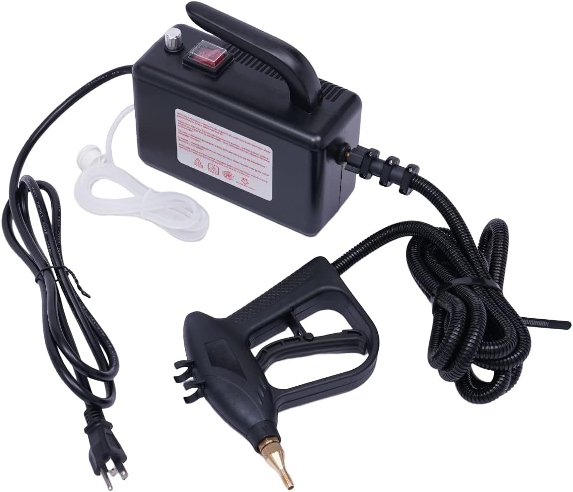 1700W 110V Steam Cleaner Handheld Steam Cleaning Machine High Pressure High Temperature Cleaning Tool for Kitchen Floors Car, Plastic and Metal 360° All-Round Cleaning,7.5x3.15x4.7in (Black)