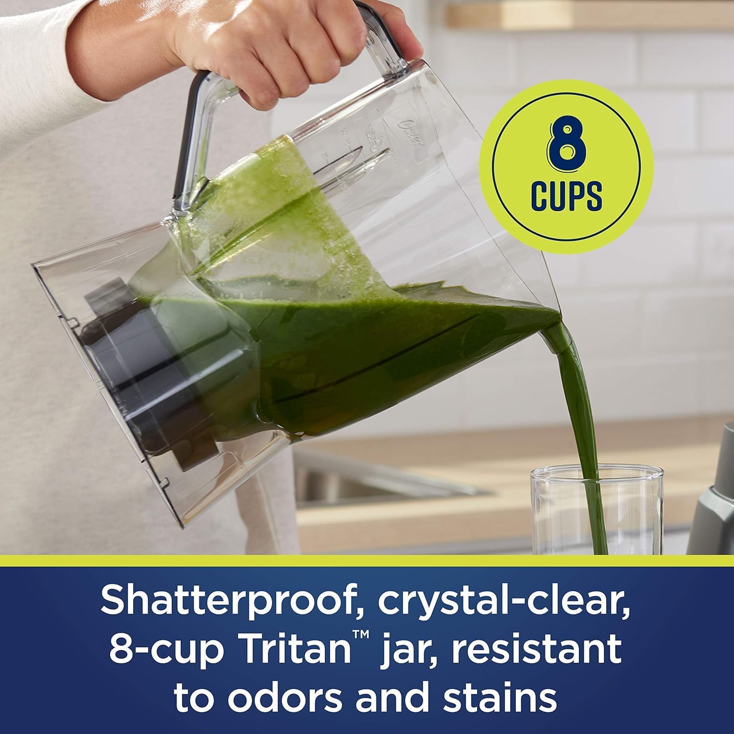 1200 Watt Professional Blender with Texture Select Settings, 8-Cup Tritan Jar & 2 Blend-N-Go Cups, Dual Direction Blades, Pre-Programmed Smoothie, Shake & Salsa Modes