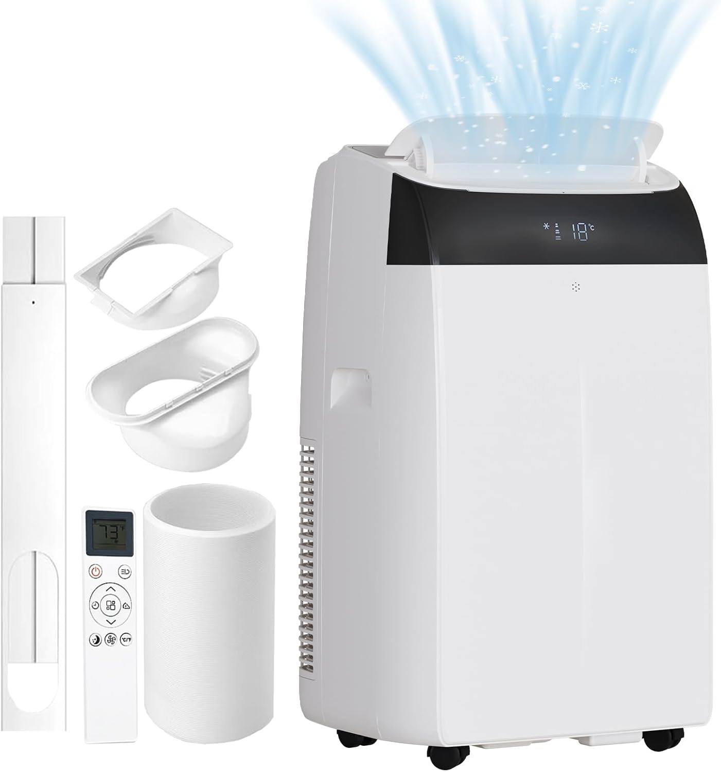 Portable Air Conditioners, Cooling, Dehumidification & Fan Modes 3-In-1 Air Conditioner, 14,000 Btu Powerful Cooling Up to 750 Sq.Ft, Remote Control, Timer, Ultra-Quiet Operation for Home, Office