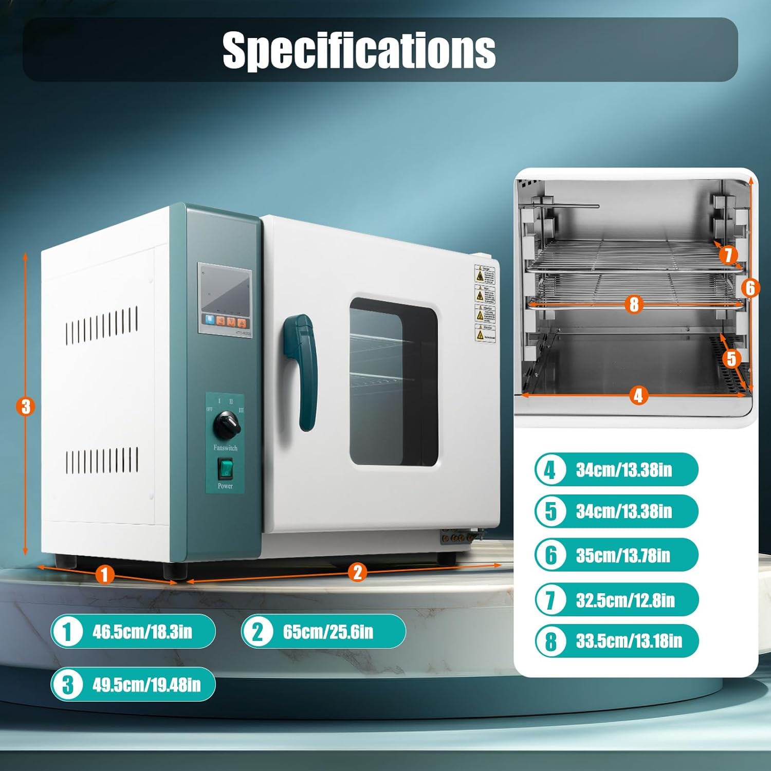 1000W Lab Convection Oven, 45L Constant Temperature Forced Air Drying Ovens, Electric Blast Drying Oven with Digital Control for Industrial, Laboratory, School, RT+18°F～572°F