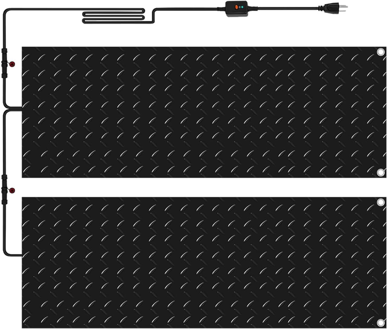 Heated Snow Melting Mats Outdoor, Anti-Slip Outdoor Winter Heated Mat for Walkways, 3 in/h Speed Snow and Ice Melting Pads for Winter Backyards, Prevention Roof and Valley Ice Dam(2 Pcs,30*30cm)