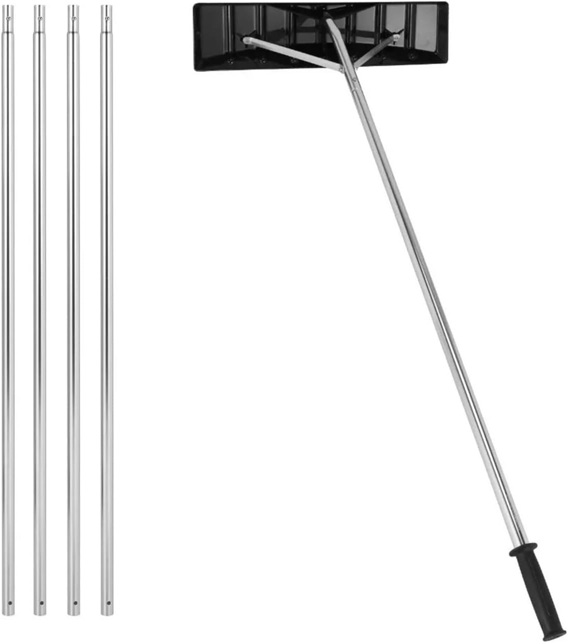 20' Aluminum Snow Roof Rake Adjustable Sectional Snow Removal Tool