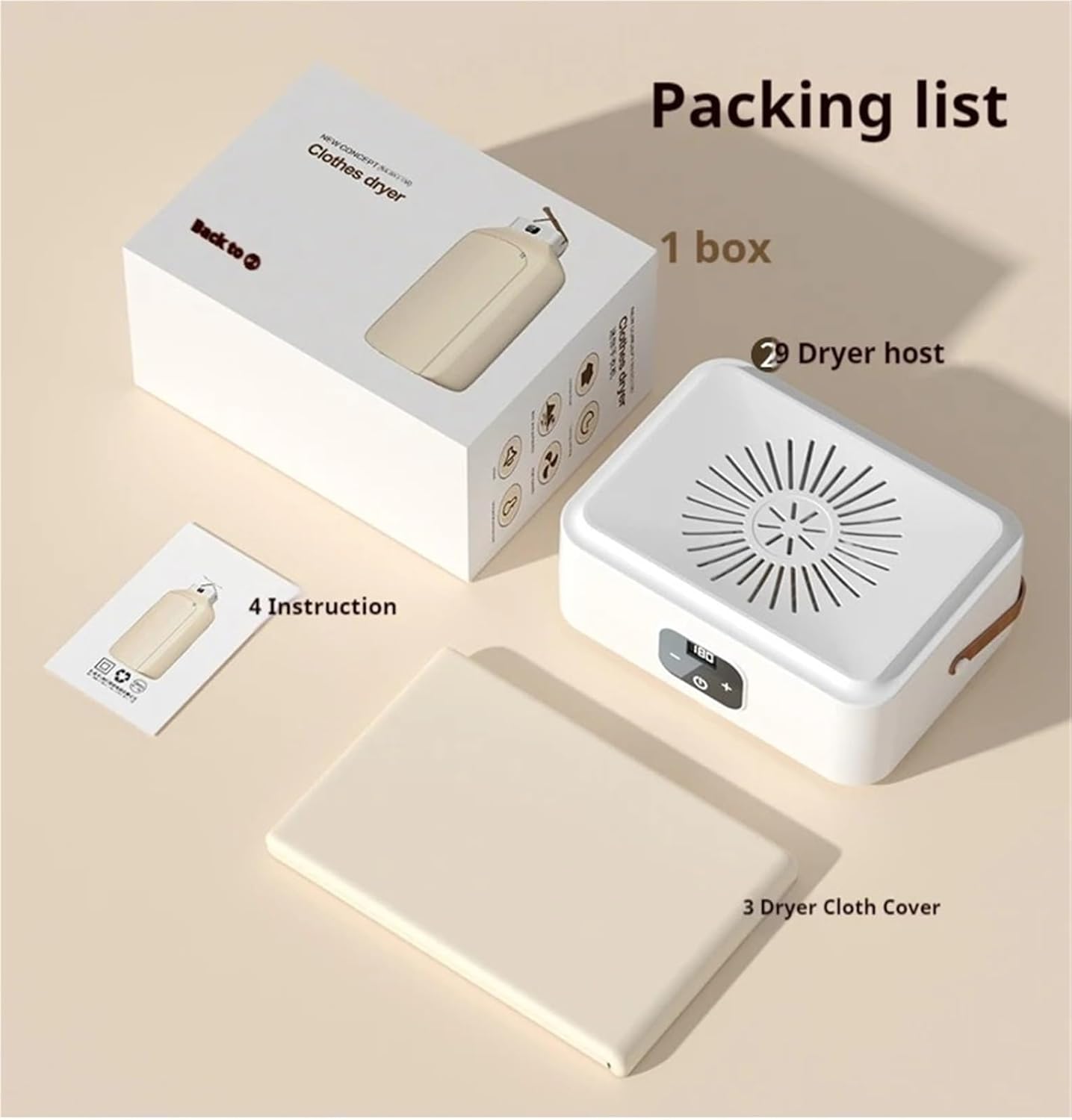 Portable Clothes Dryer, Indoor Clothes Dryer Foldable Portable Dryer Heater Cabinet,for Travel,Apartment