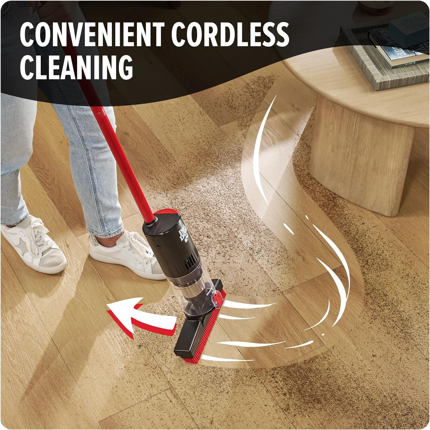 Dirt Devil Broom Vac Cordless Hard Floor Cleaner, Lightweight, Bagless, Rechargeable, Clean Every Corner, Nook, Cranny and Edge, Cordless Vacuum Cleaners for Home Use