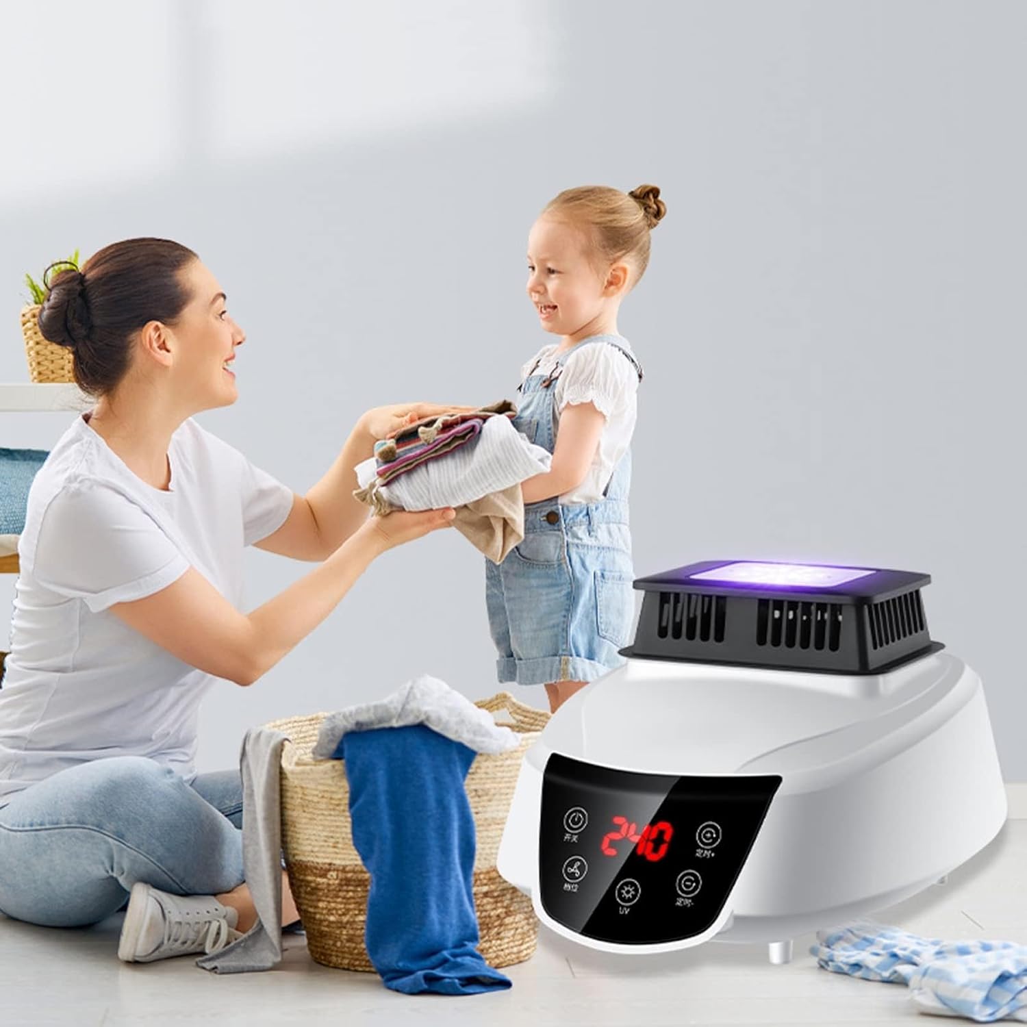 Portable Clothes Dryer, Time Saving Dryers Clothes Indoor, Heated Clothes Airer Electric, for Home, Apartment, Dormitory, Hotel (Color : Blue)