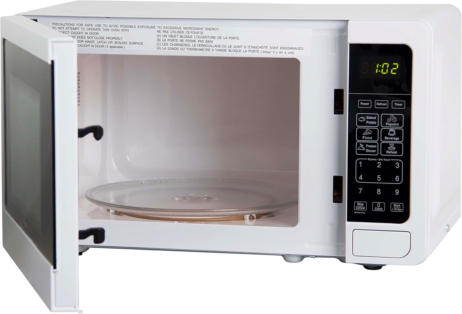 Avanti MT7V0W Microwave Oven 700-Watts Compact with 6 Pre Cooking Settings, Speed Defrost, Electronic Control Panel and Glass Turntable, White