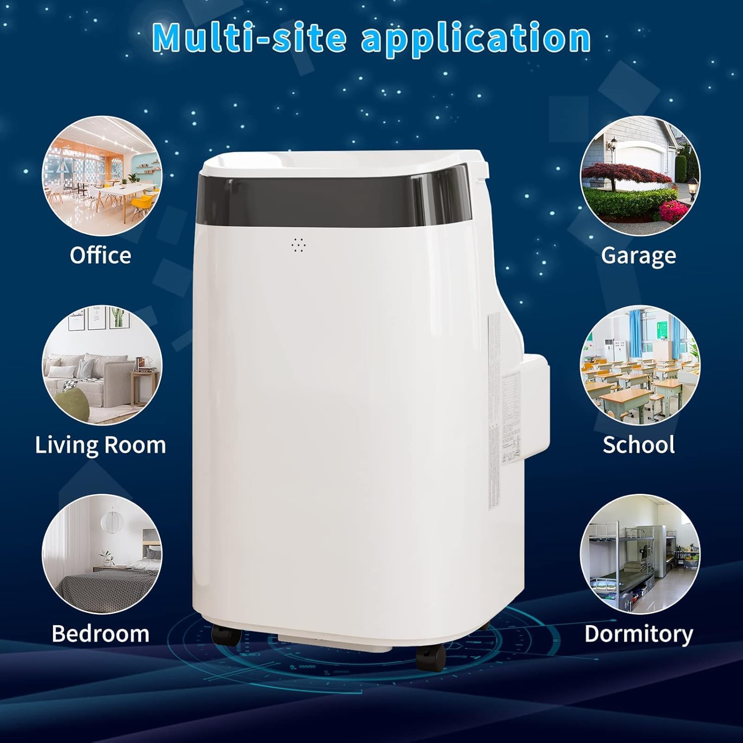 GAOMON Portable Air Conditioners 10000 Btus, Portable AC Units for Rooms up to 500 Sq. Ft, Equipped with Dual Motors, Remote Control, 24H Timer, Follow Me Function, Window Vent kit, Sleep Mode