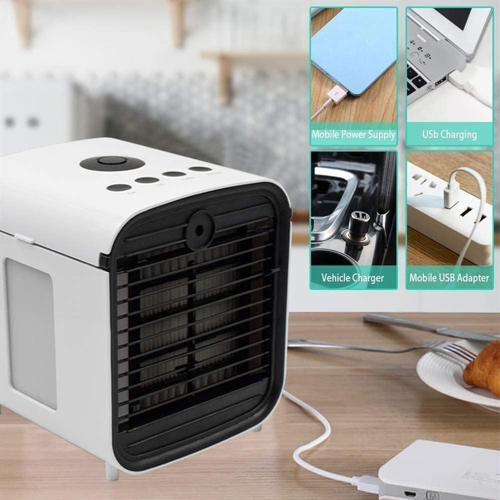 Portable Air Conditioner, Mini Desktop Air Cooler, Desktop Table Cooling Fan, USB Powered Small Evaporative Cooler for Home, Dorm, Camping, Office