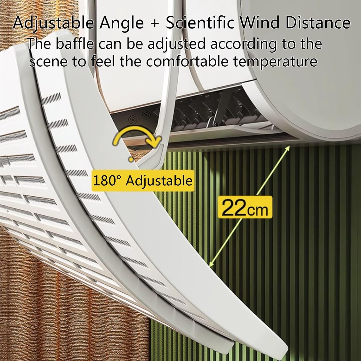 AC Split Unit Flow Deflector,Retractable Air Conditioner Air Deflector,Adjustable Vent Deflectors,Anti-Condensation,Prevent Direct Blowing