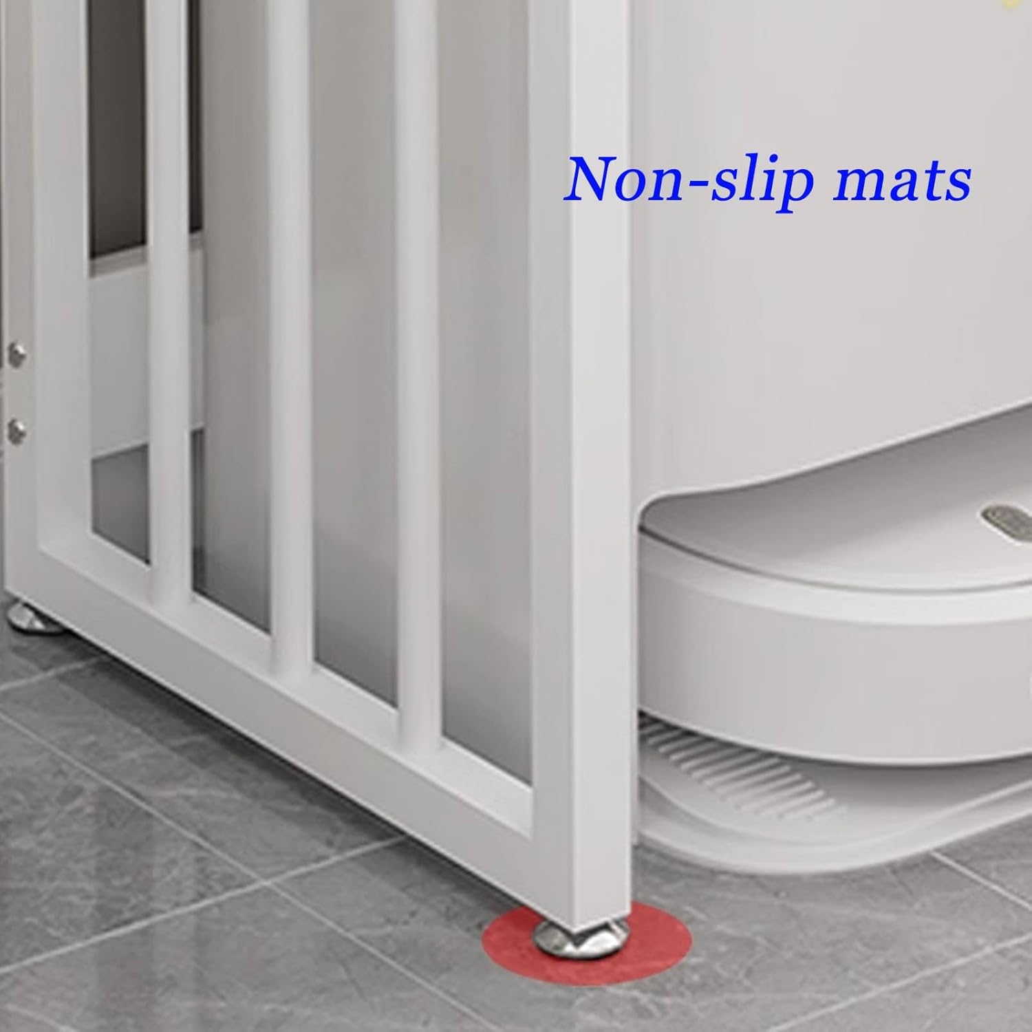 JKGHK Sweeping Robot Storage Stand Rack, 2-Tier Storage Robot Vacuum Stand Cabinet, Storage Cabinet with Foot Pad, Hidden Side Table Cabinet for Sweeping Robots(Natural)