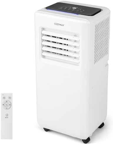 COSTWAY Portable Air Conditioner, 10000 BTU Portable AC Unit with Fan & Dehumidifier, Smart Sleep Mode, 24H Timer, Auto Swing & Window Installation Kit, Cools up to 350 Sq.Ft (10000 BTU)