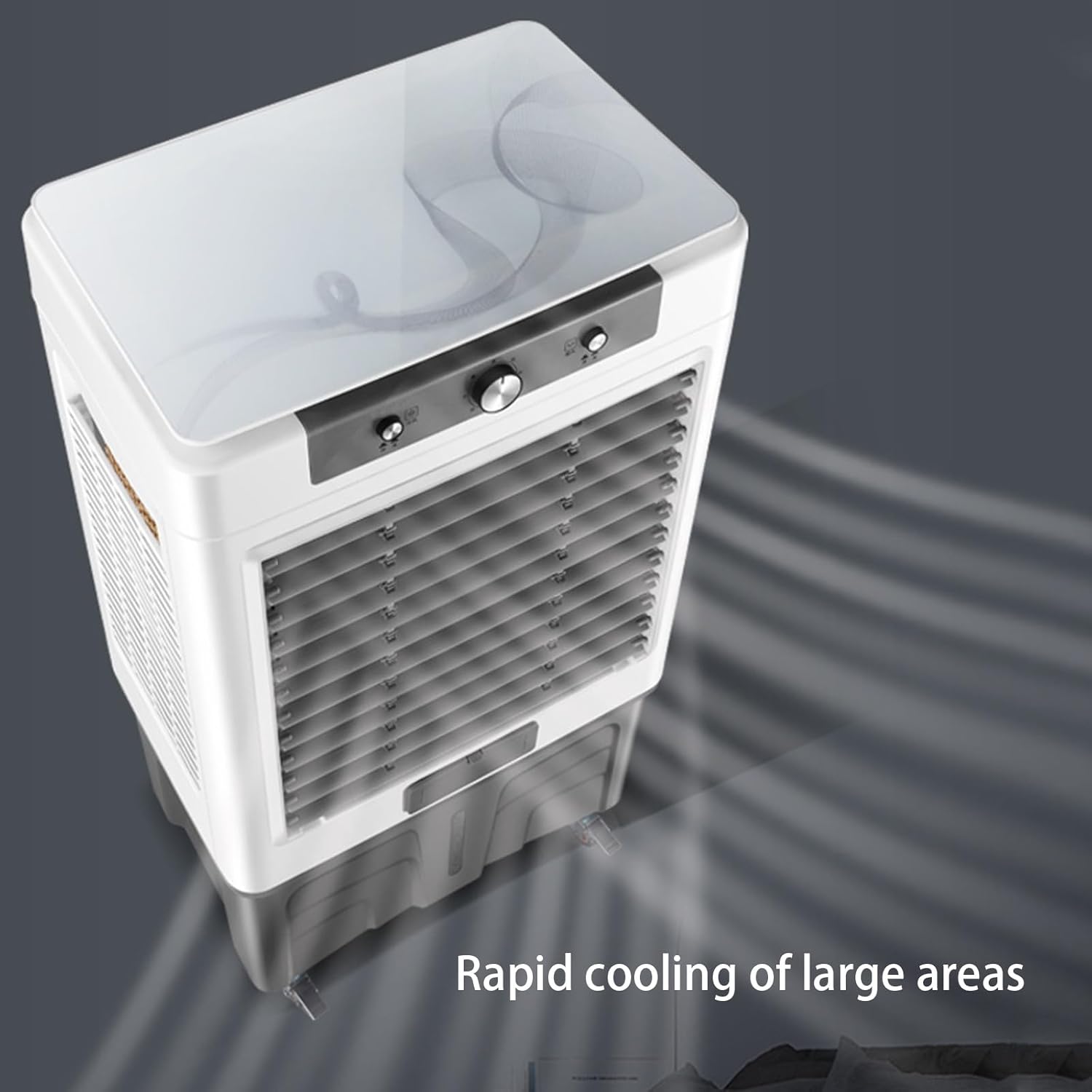 Evaporative Air Cooler, Fast Cooling Fan with Water Tank and Timer, 3 Speeds Portable Air Conditioners for Room Office Factory(47 * 37 * 107cm)