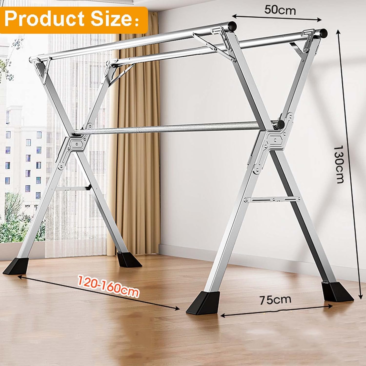 240cm Heavy Clothes Drying Rack, Foldable Laundry Drying Rack, Clothes Drying Rack for Clothes Hanging, Expandable Clothes Dryer Rack, Clothes Rack