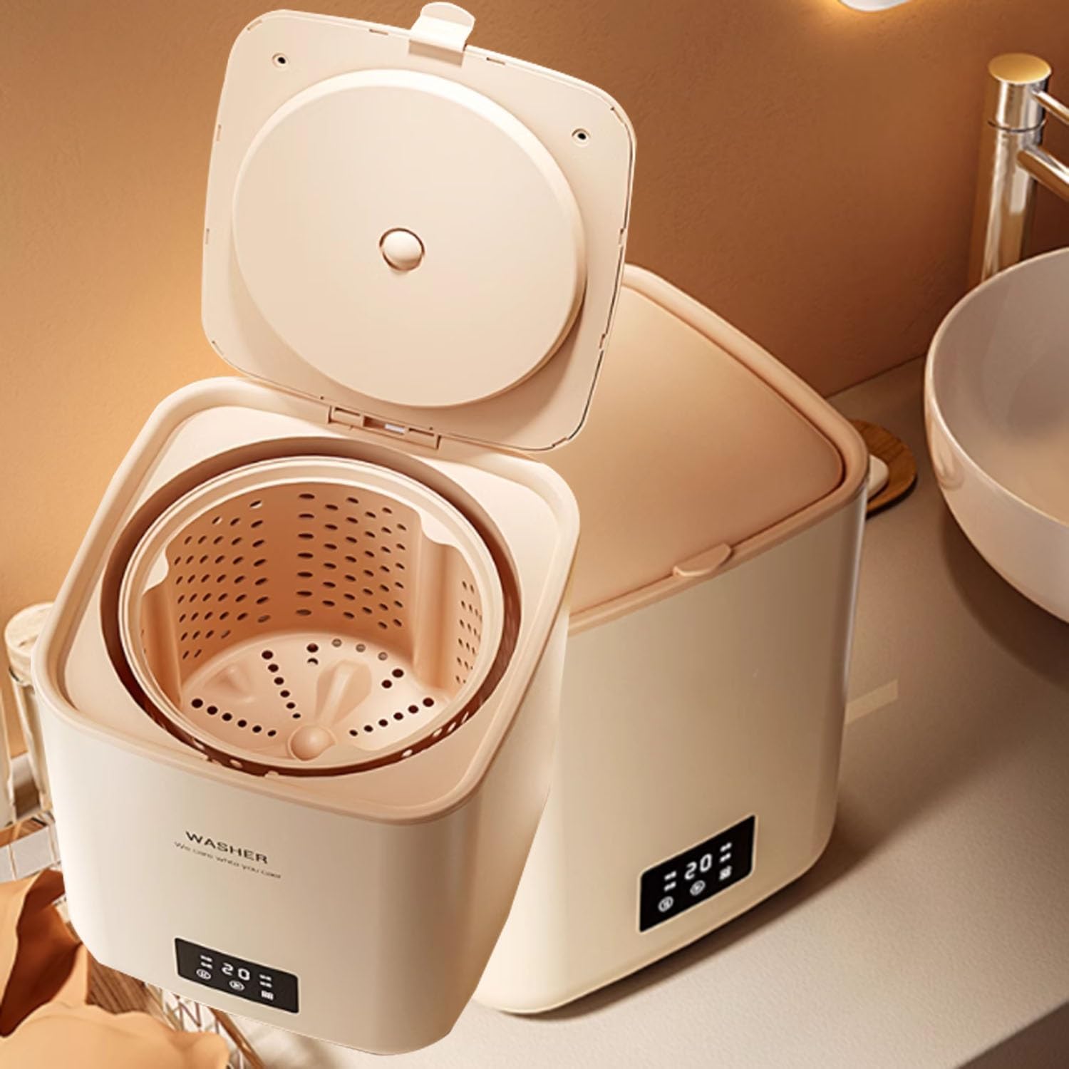 7L Compact Washer Portable Washing Machine, Small Washer For Underwear,Baby Clothes,Pet Garments Or Other Small Items, Saving Space Washing Machines