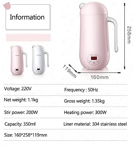 Mini Soymilk Machine Portable Soy Milk Rice Paste Maker Electric Juicer Blender Food Grinding Heating Processor(D)