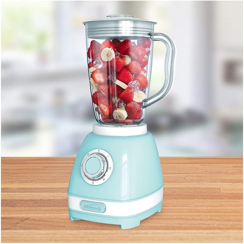 Brentwood Appliances JB-330BL 2-Speed Retro Blender with 50-Ounce Plastic Jar, Blue, Normal