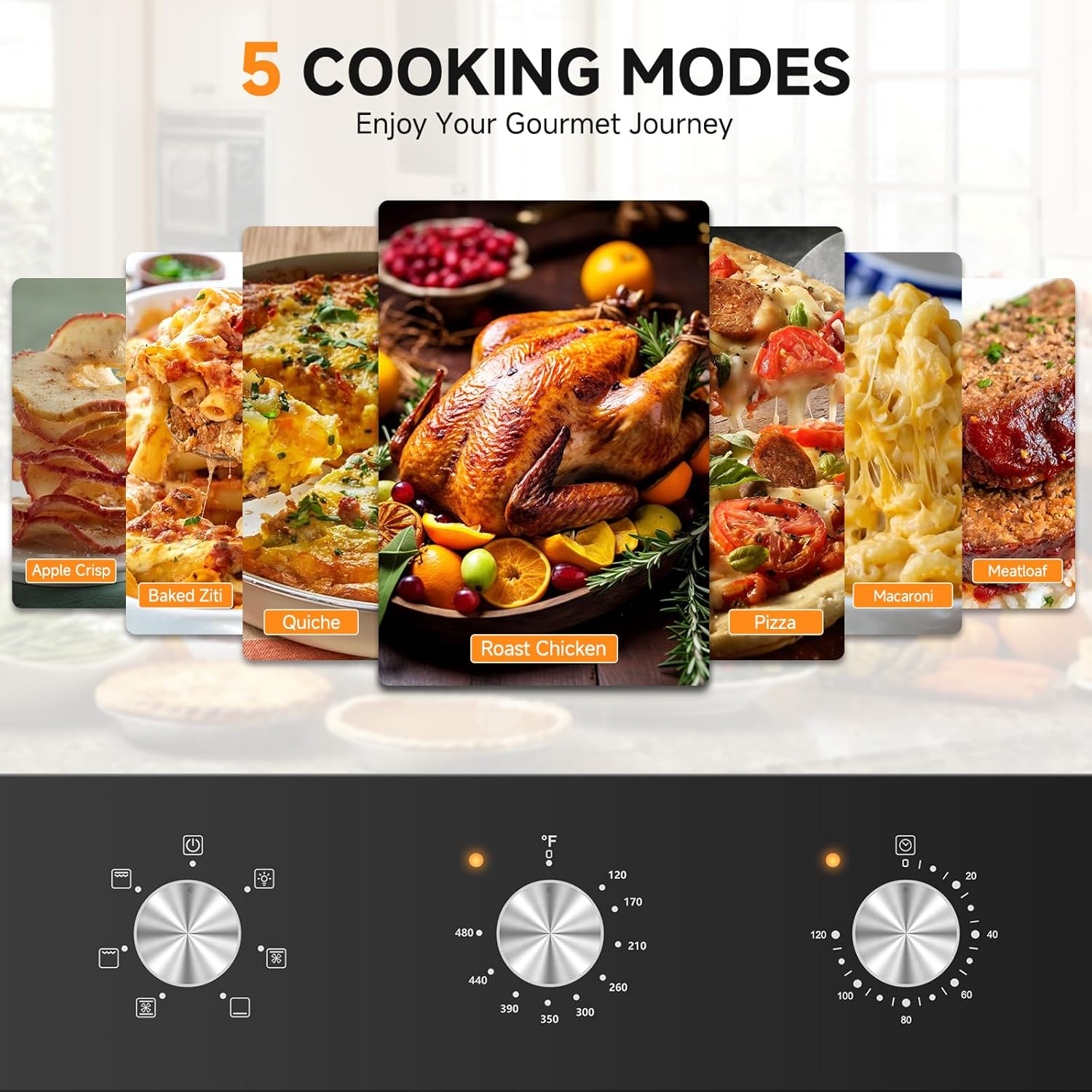 AMZCHEF Wall Ovens 24 inch Electric: 2800w Single Wall Oven with 6 Cooking Modes, 2.72 Cu.Ft. Electric Wall Oven, Convection Oven with Mechanical Knobs Control, Black