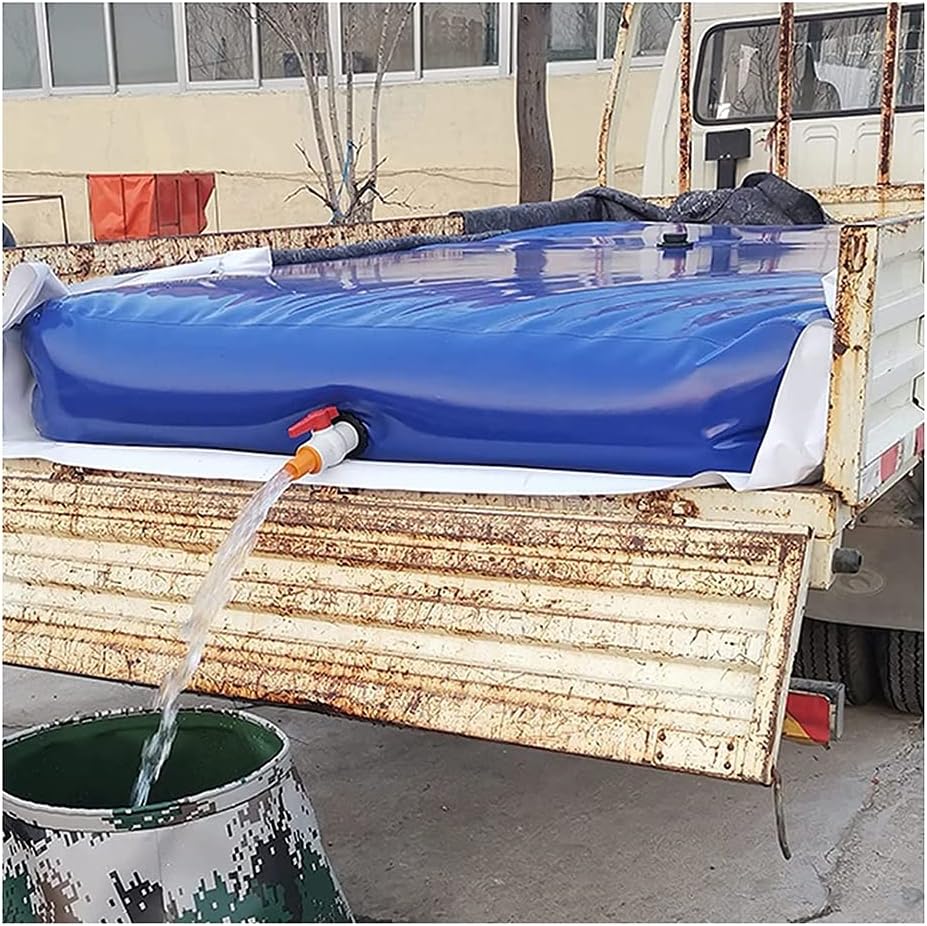 Water Carrier Container, High Capacity Space-Saving Water Bladder, for Construction Site Fire Fighting Agricultural XJJUN (Color : Blue, Size : 2x2x1m)