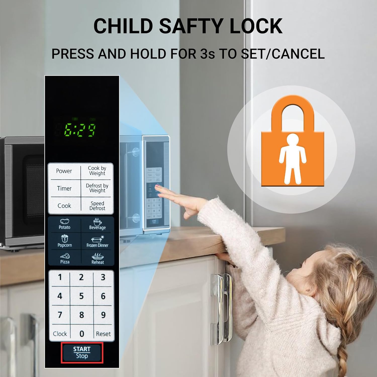 Smad 0.7 Cu.Ft Small Microwave, Countertop Microwave Oven with Removable Turntable, 6 Auto Menus and Child Lock, Mini Oven microondas for Apartments, Dorm and Kitchen, Stainless Steel, 700W