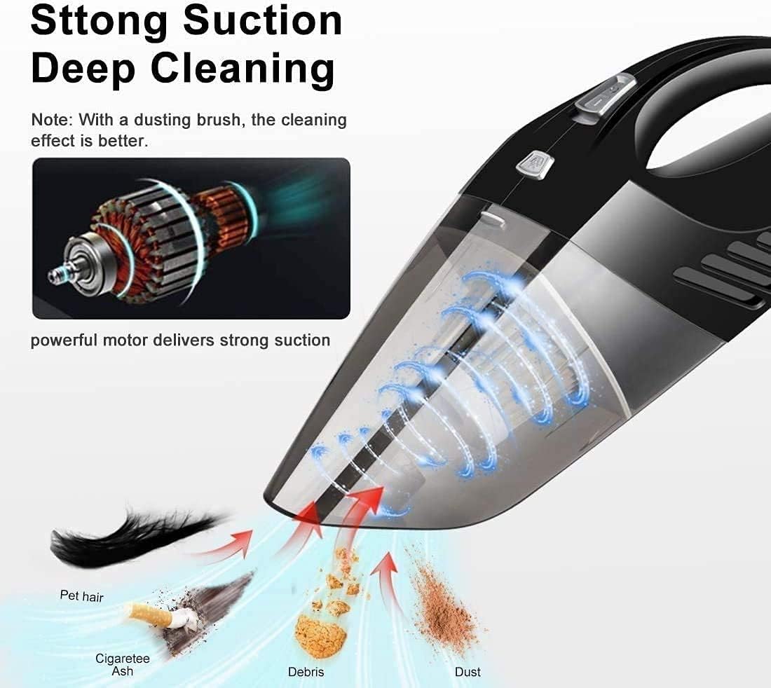 Handheld Vacuum Cordless, High Power 4000PA, Hand Vacuum Cleaner, Hand Held Vacuum Cleaner, 2200mAh Battery, Very Suitable for Pet Hair, Sofa, Car and Any Corner