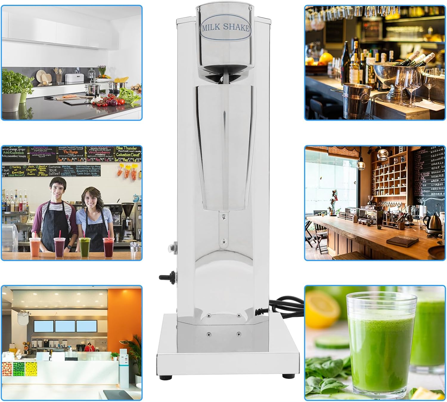 180W Milkshake Maker Drink Malt Mixer Shake Machine Frozen Smoothie Soft Ice Cream Maker Blender Stainless Milk Single Head