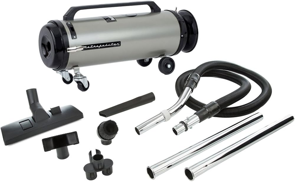 MetroVac OV4SNBF Professional Evolution Compact Canister Vac, Powerful Home Vaccuum & Air Duster, Portable Cleaning Supplies w/ 4.0 HP Twin Fan Motor, 2-Speed, 20' Cord with Halo End Cap