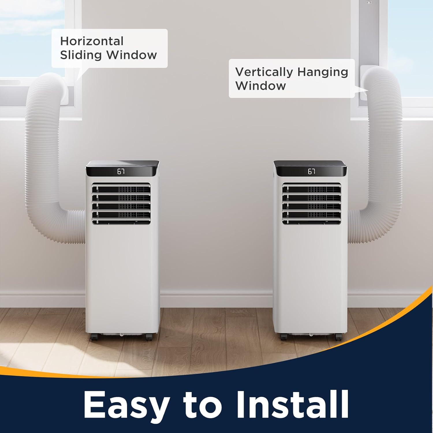 Portable Air conditioners 10,000 BTU Portable Air Conditioners for Large Room Up to 450 Sq.Ft,Portable AC Unit with 4-in-1 AC Unit for Rooms, Remote Control with Installation Kit (10K-07B AC)