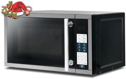 Small Microwave Countertop 0.7 Cu.Ft, Mini Microwave Small Space with Removable Turntable, 6 Auto Menus and Child Lock, Black Microondas for Apartments, Dorm and Kitchen, Stainless Steel, 700W