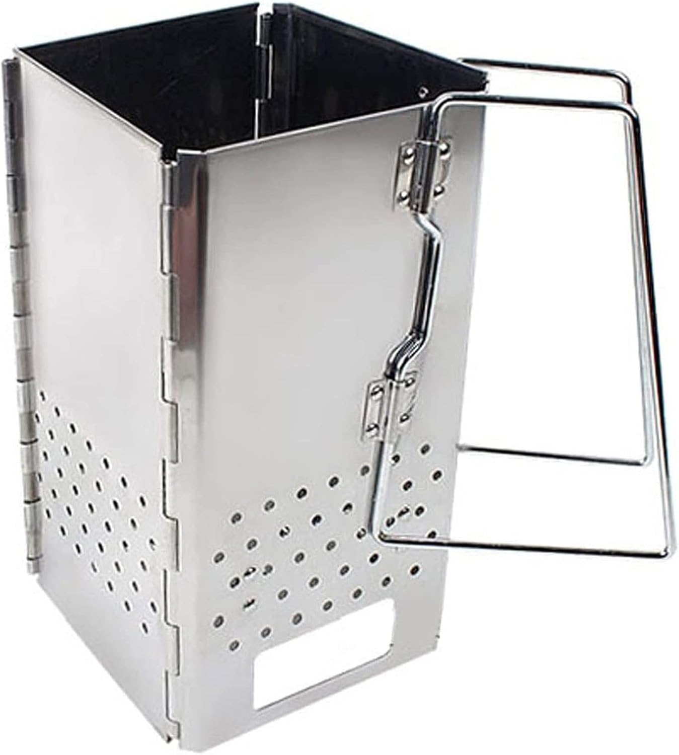 Rapid Charcoal Chimney Starter, Foldable Charcoal Chimney Starter Set, Portable Stainless Steel Charcoal Starter, for Outdoor Lawn and Patio